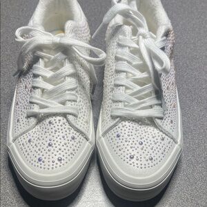 Juicy Couture New White Crystal-Embellished Women's Sneakers